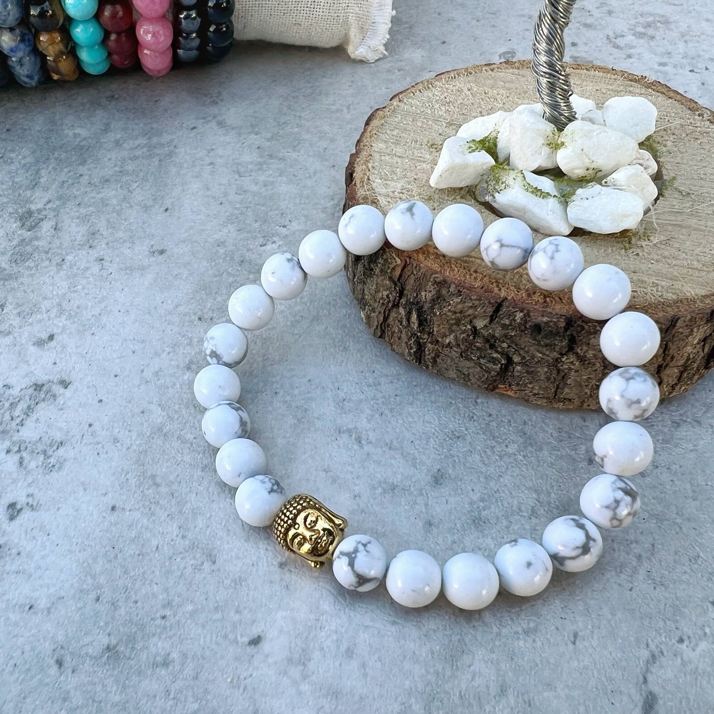 Gemstone Buddha Bracelet - 12 Pcs