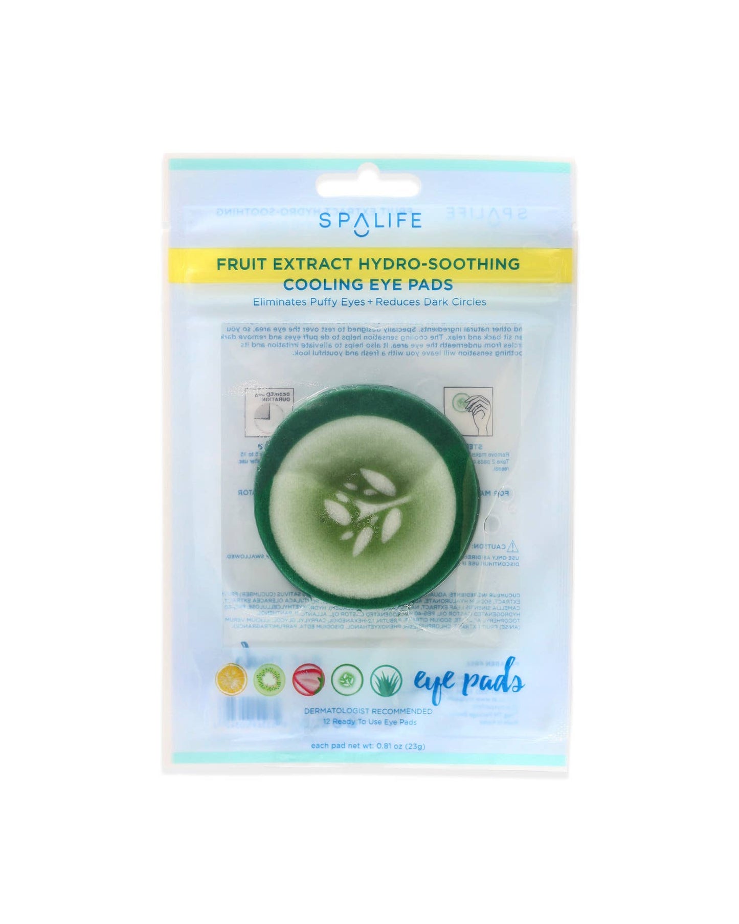 Cucumber hydro-Soothing Spa, Cooling Eye Pads - 12 Pads: Soothing Cucumber