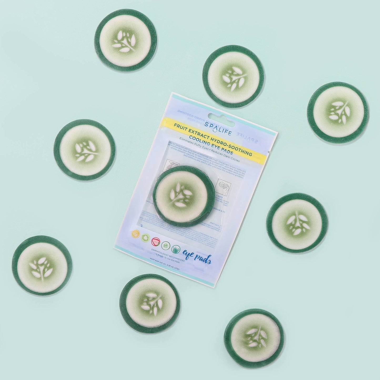 Cucumber hydro-Soothing Spa, Cooling Eye Pads - 12 Pads: Soothing Cucumber