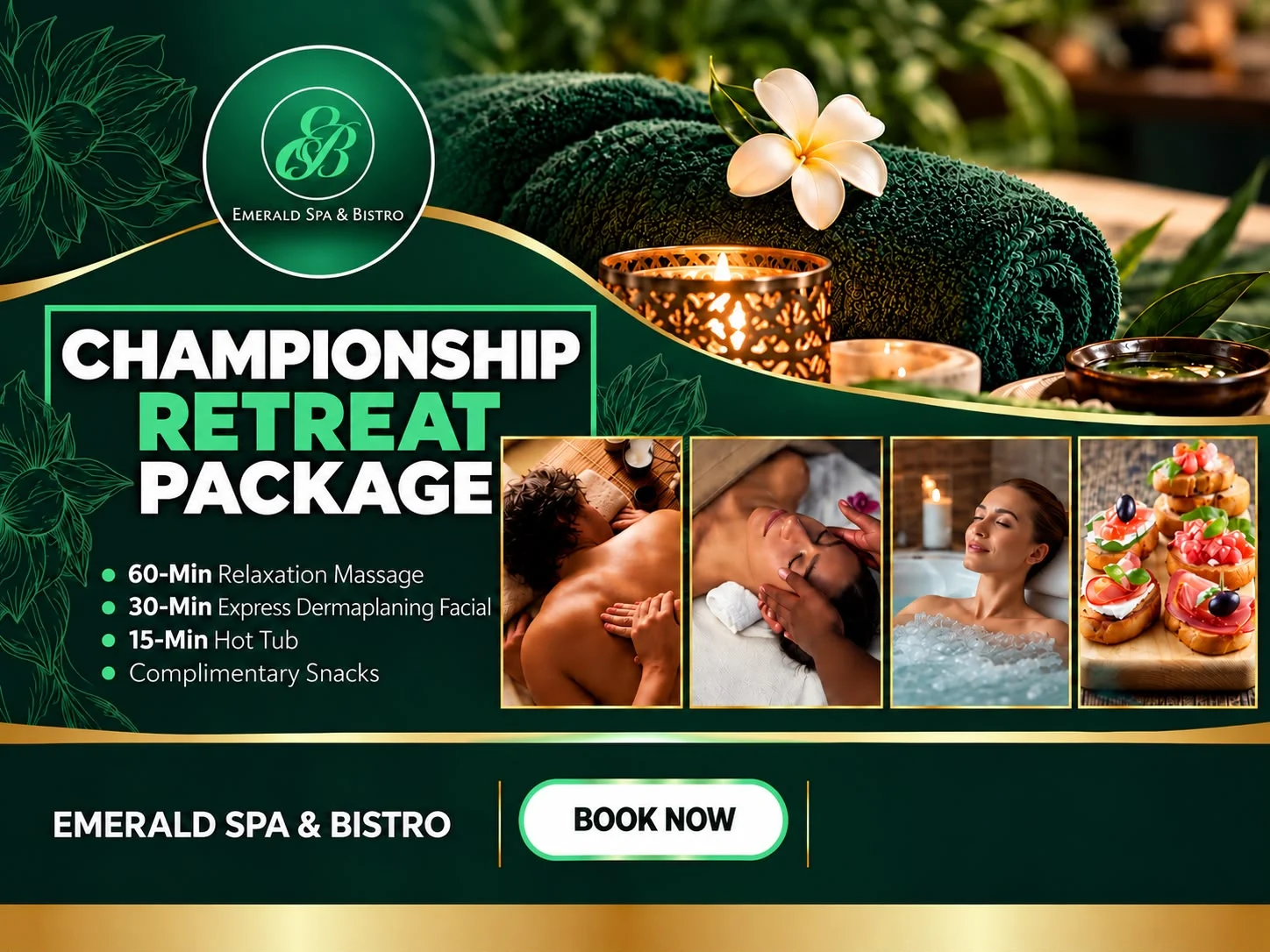 Championship Retreat promotion at Emerald Spa & Bistro, Sherwood Park